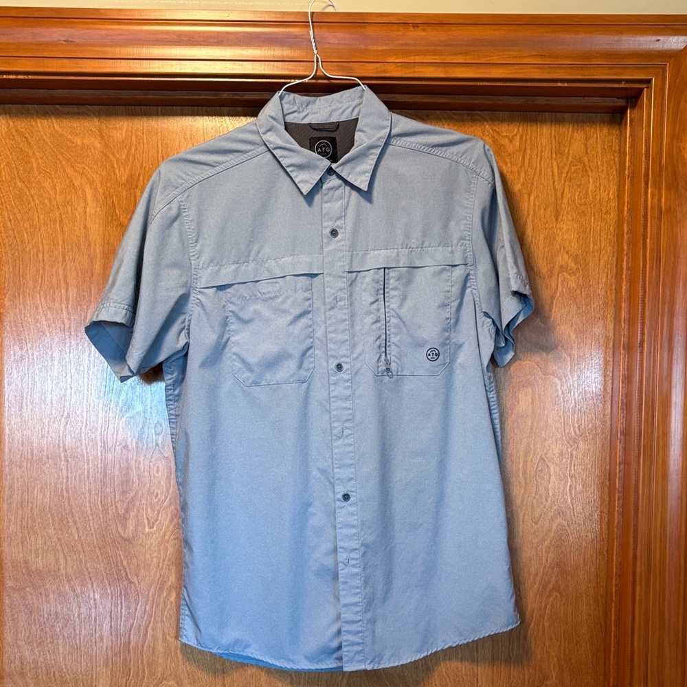 Wrangler ATG Light Blue Casual Button Down Shirt